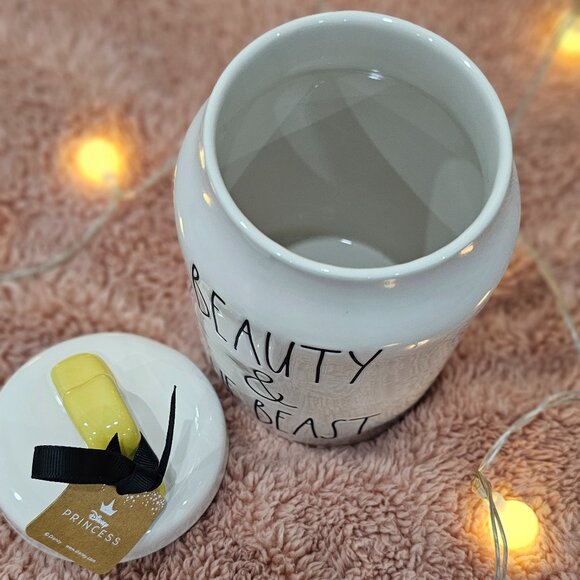 NWT Rae Dunn Beauty & The Beast Cookie Jar - White and Yellow - Picture 6 of 6